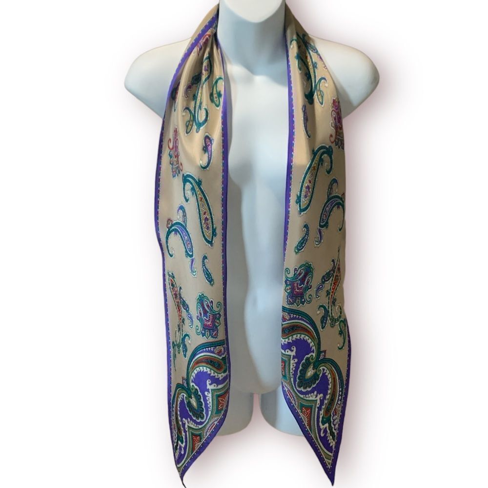 Vintage Liz Claiborne Narrow Oblong Paisley Scarf